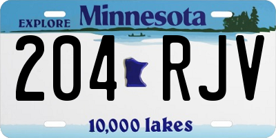 MN license plate 204RJV