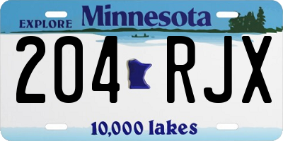 MN license plate 204RJX