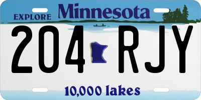 MN license plate 204RJY
