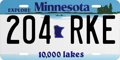 MN license plate 204RKE