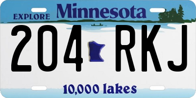 MN license plate 204RKJ