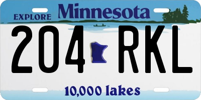 MN license plate 204RKL