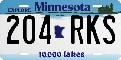 MN license plate 204RKS