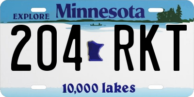 MN license plate 204RKT