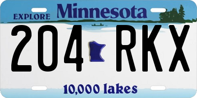 MN license plate 204RKX