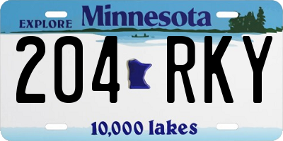 MN license plate 204RKY
