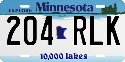 MN license plate 204RLK