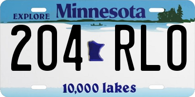 MN license plate 204RLO