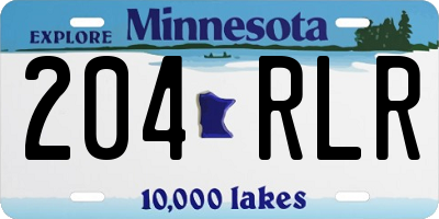 MN license plate 204RLR