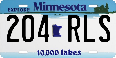 MN license plate 204RLS
