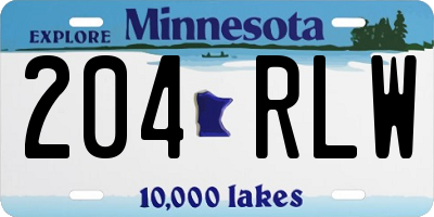 MN license plate 204RLW
