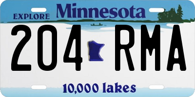 MN license plate 204RMA