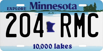 MN license plate 204RMC