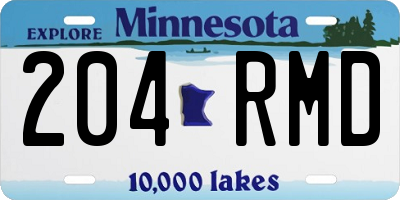 MN license plate 204RMD
