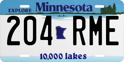 MN license plate 204RME