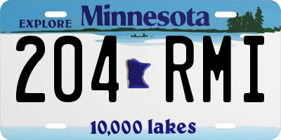 MN license plate 204RMI