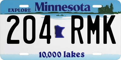 MN license plate 204RMK