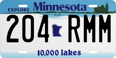 MN license plate 204RMM