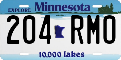 MN license plate 204RMO