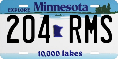MN license plate 204RMS