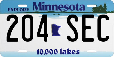 MN license plate 204SEC