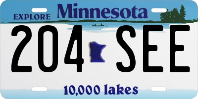 MN license plate 204SEE