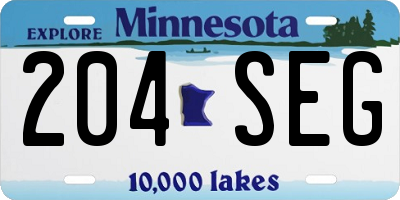 MN license plate 204SEG