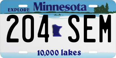MN license plate 204SEM
