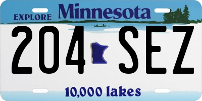 MN license plate 204SEZ