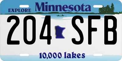 MN license plate 204SFB