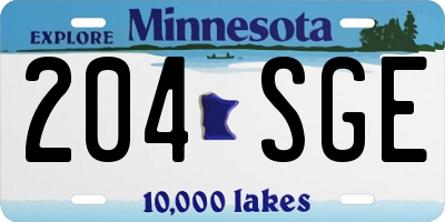 MN license plate 204SGE