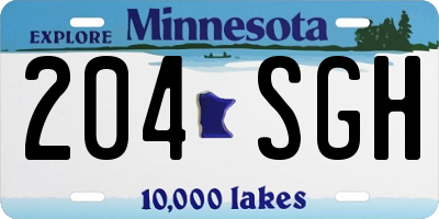MN license plate 204SGH
