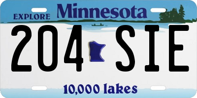 MN license plate 204SIE