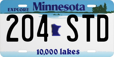 MN license plate 204STD