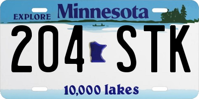 MN license plate 204STK