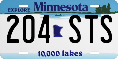 MN license plate 204STS