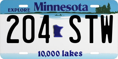 MN license plate 204STW