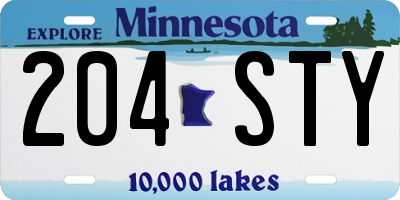 MN license plate 204STY