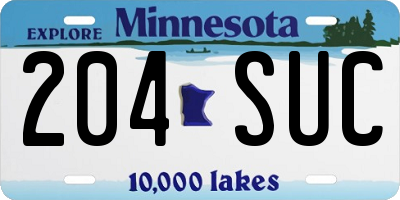 MN license plate 204SUC