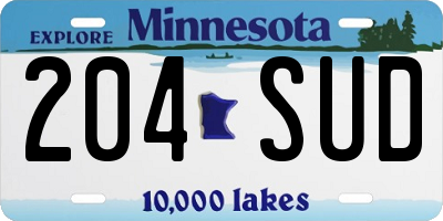 MN license plate 204SUD