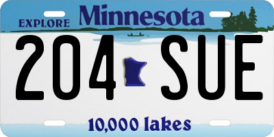 MN license plate 204SUE