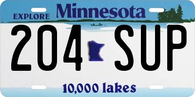 MN license plate 204SUP