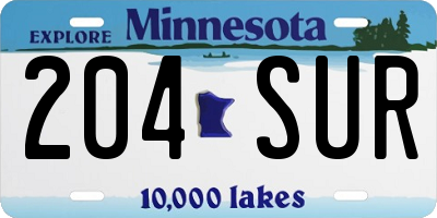 MN license plate 204SUR
