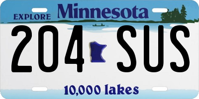 MN license plate 204SUS