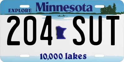 MN license plate 204SUT