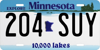 MN license plate 204SUY