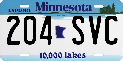MN license plate 204SVC