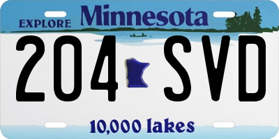 MN license plate 204SVD