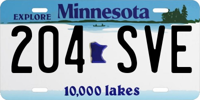 MN license plate 204SVE