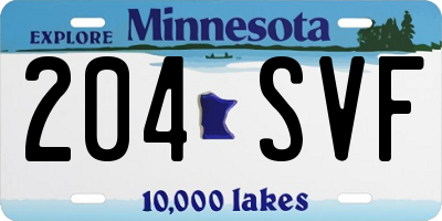 MN license plate 204SVF